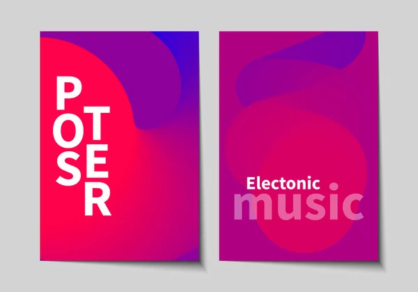 Satz abstrakter Musikplakate — Stockvektor