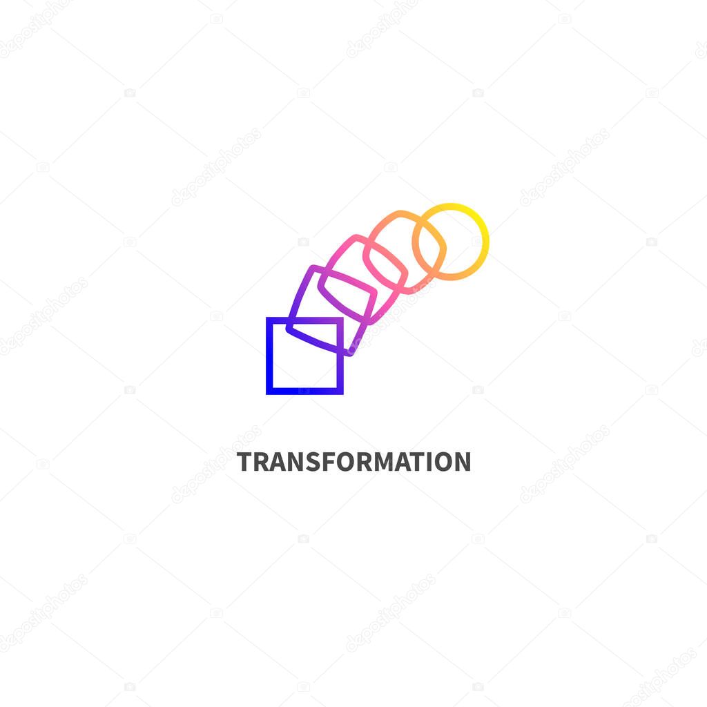 Change icon, transformation, evolution, development coaching color logo Vector illustration