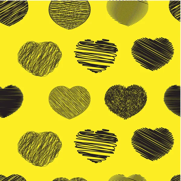 Καρδιακή ραφή μοτίβο, κίτρινο και μαύρο — Διανυσματικό Αρχείο