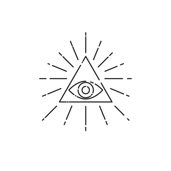 Tattoo eye in triangle — Stock Vector