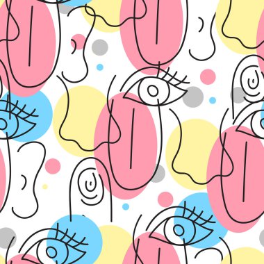 Kusursuz beş duyu kalıbı. Burnu, dili, gözleri, parmakları ve kulakları olan bir arka plan. Vektör illüstrasyonu