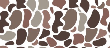 Renkli noktalar, organik şekilli kusursuz rastgele soyut desenler. Beyaz arka planda kabarcıklar. Vektör illüstrasyonu