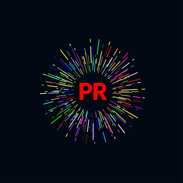 PR logo. Public relations icon. Vector illustration