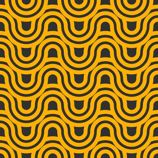 糊状无缝几何抽象图案用于包装 包装纸 用于纺织品 印刷品 织物的意大利面或面条背景 矢量黄色平面插图 — 图库矢量图片