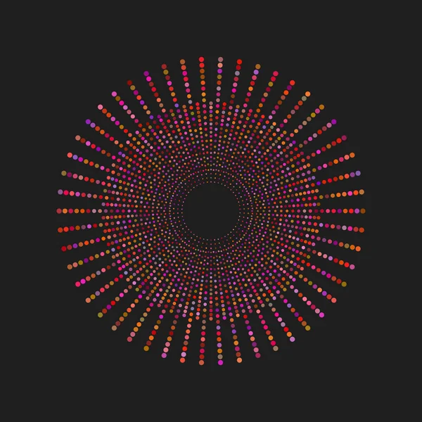 Elemento Design Radial Explosão Sunburst Círculo Com Halfton Ilustração Vetorial —  Vetores de Stock