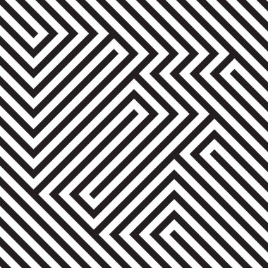 Optik illüzyon köşegen siyah beyaz desen, modern operasyon sanatı geometrik soyut arka plan. Vektör illüstrasyonu