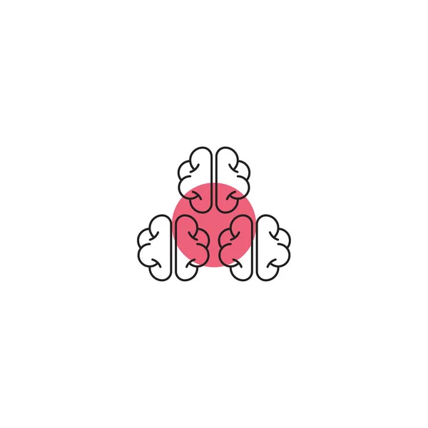 Beyin Fırtınası Minimal Ikon Beyin Aktivitesi Yaratıcı Takım Çalışması Logosu — Stok Vektör