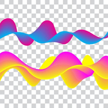 Dalgalı tasarım elemanı. Broşür, afiş, broşür. Sıvı, renk dalgası, eğri çizgi. Vektör illüstrasyonu