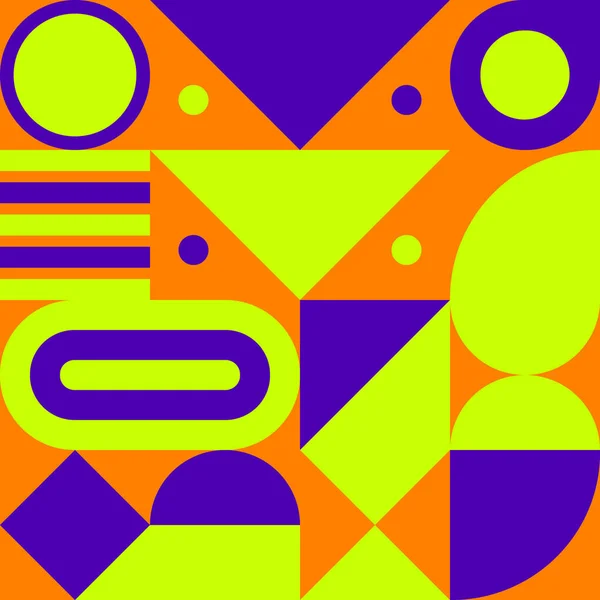 Bauhaus Print Geometrisch Naadloos Retro Patroon Met Vormen Geometrische Compositie — Stockvector