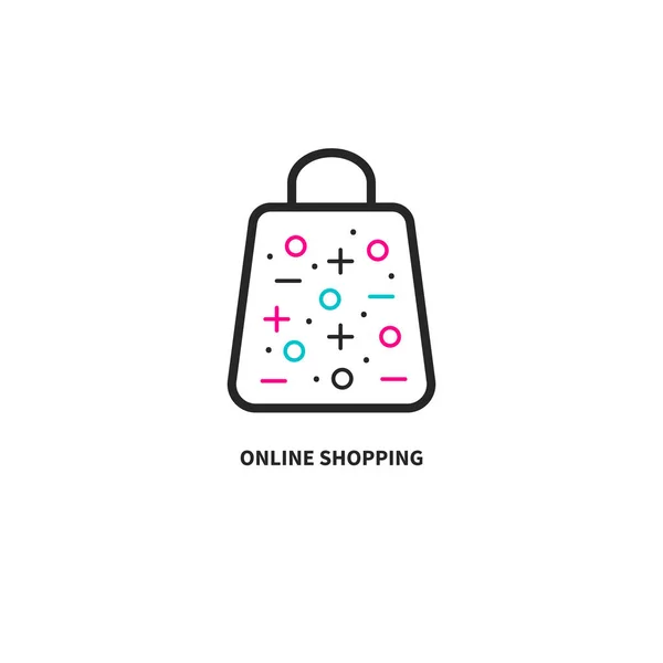 Icona Dello Shopping Online Marketing Digitale Pacchetto — Vettoriale Stock