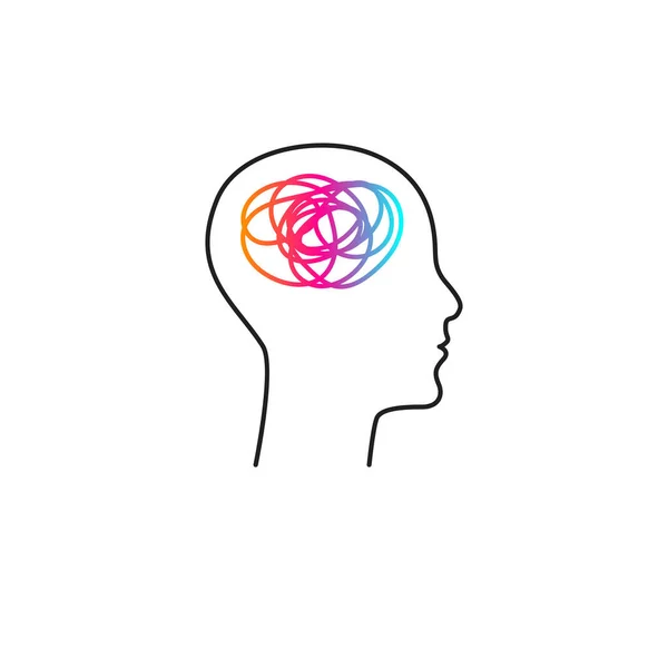 脳の活動抽象的な創造的なアイコン 精神衛生の概念 — ストックベクタ