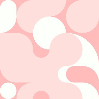 Geometrik şekilli pastel bauhaus arkaplanı, 80 'lerin modası, modern grafik tasarımı, İsviçre deseni. Vektör illüstrasyonu