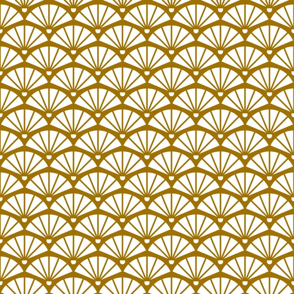 Geometrické Retro Pozadí Zlatými Ventilátory Art Deco Hladký Zlatý Vzor — Stockový vektor