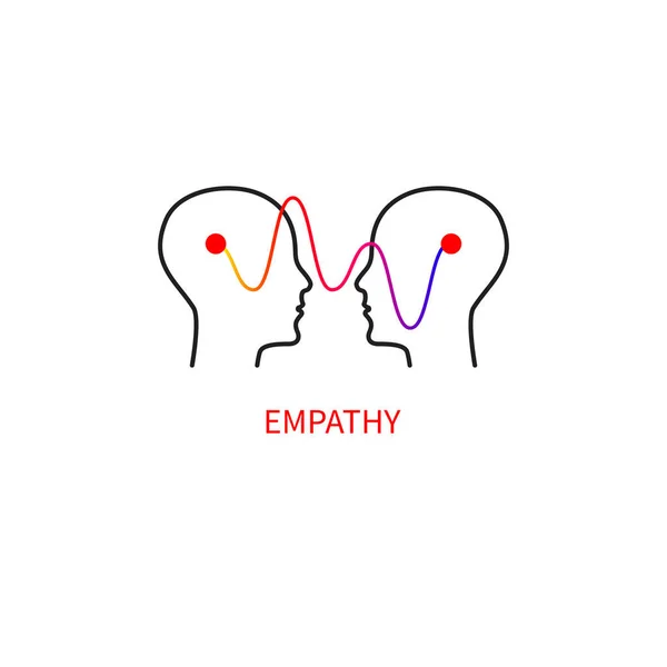 Empatía Por Logotipo Icono Abstracto Comunicación Interpersonal Dos Perfiles Una — Archivo Imágenes Vectoriales