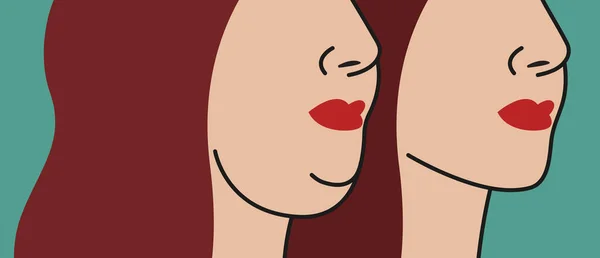 Correction Des Femmes Double Menton Avant Après Illustration Vectorielle Des — Image vectorielle