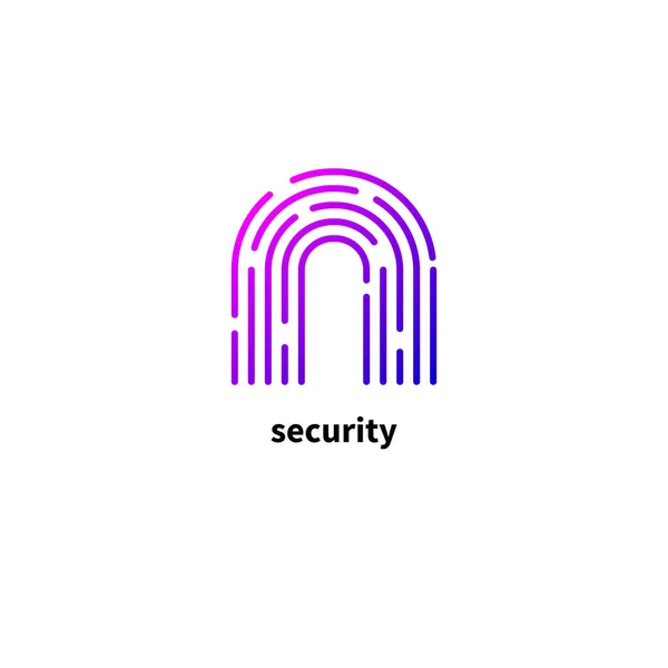 Icône Couleur Minimale Abstraite Sécurité Logo Des Empreintes Digitales Symbole — Image vectorielle