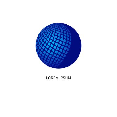İletişim logosu, mavi küreye bağlı ağ simgesi, iş logosu, telekomünikasyon sembolü