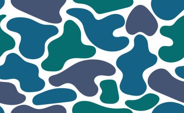 Organik el çizimi şekiller. Kusursuz soyut biyoloji düz desenli, kıvrımlı kabarcık şekilli. Vektörsüz arkaplan