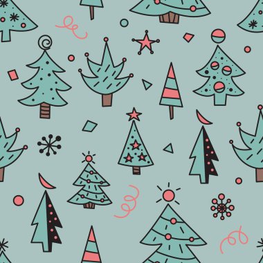 Noel ağacı pürüzsüz desenler çizer