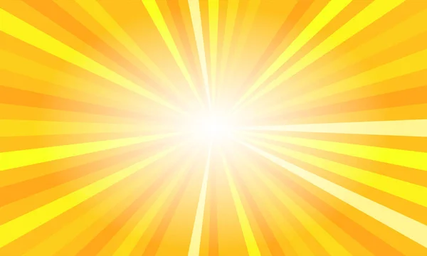 Yellow sun rays. Summer banner with burst — Stock Vector