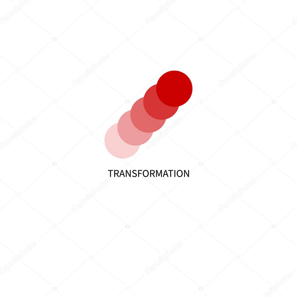 Logo change, transformation. Business icon, innovation development coach coaching