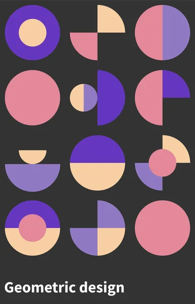 Motif Bauhaus Tendance Affiche Bauhaus Formes Vectorielles Abstraites Géométriques Cercle — Image vectorielle
