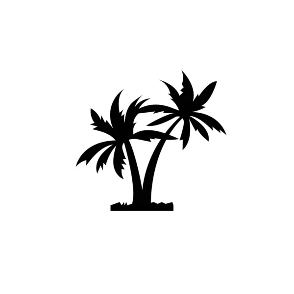 Dos Palmas Coco Icono Negro Símbolo Para Agencia Viajes Logo — Archivo Imágenes Vectoriales