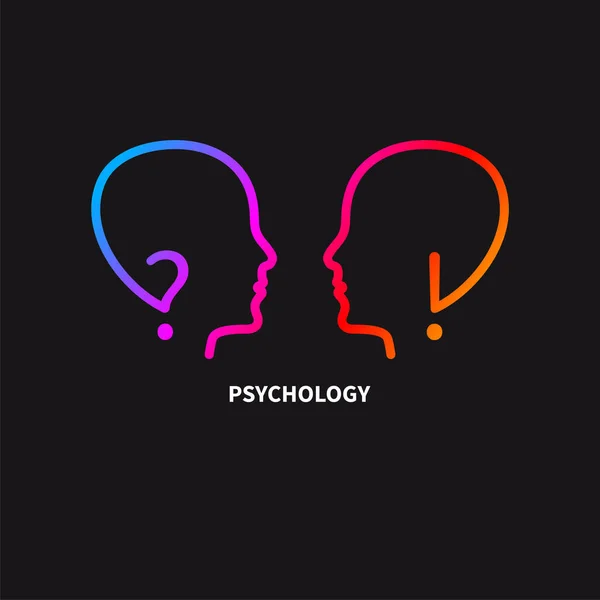 Логотип Эмпатии Эмоционального Интеллекта Два Профиля — стоковый вектор