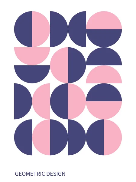 Motif bauhaus tendance. Affiche Bauhaus. Formes vectorielles abstraites géométriques de cercle. Design moderne simple — Image vectorielle