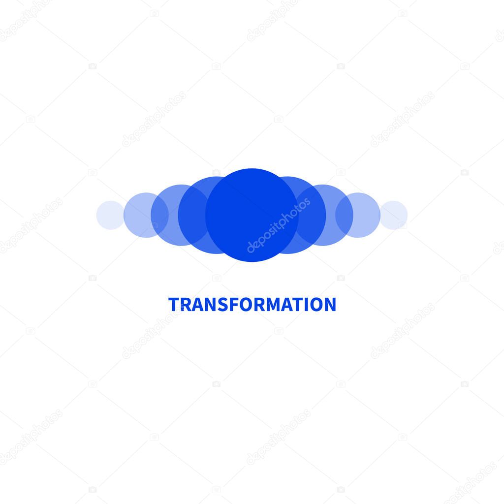Coaching logo. Transforming, transformation icon. Symbol of coach. Development in business