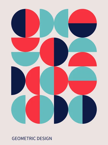 Motif bauhaus tendance. Affiche Bauhaus. Formes géométriques vectorielles de cercle abstrait — Image vectorielle