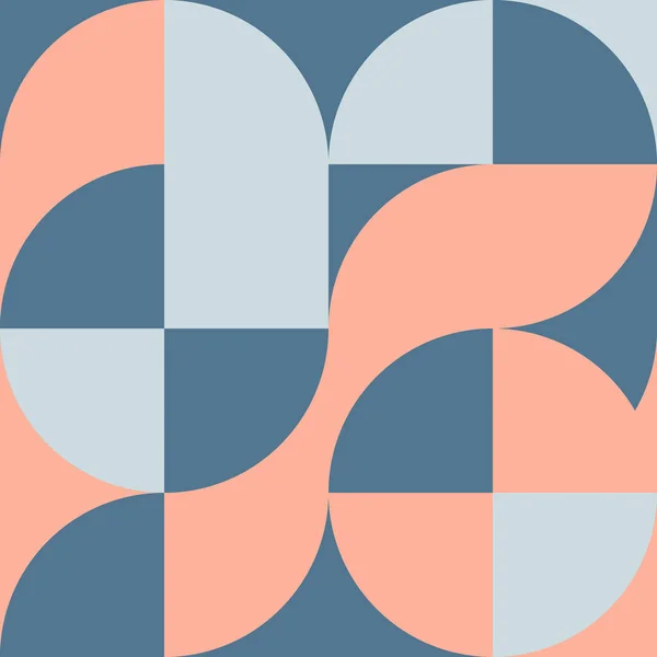 Geometrisches Quadratmuster im Bauhaus-Stil mit Kreisen — Stockvektor