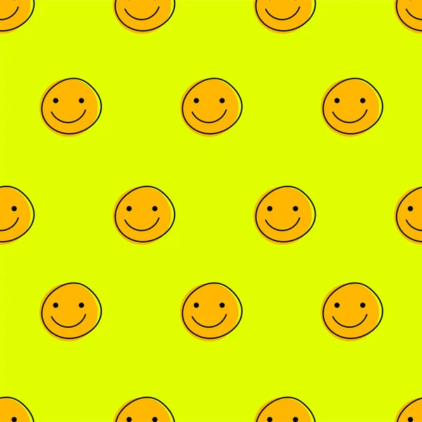 Śmieszne Twarze Uśmiechem Bezszwowym Wzorem Dzień Głupców Kwietnia Słodkie Pozytywne — Wektor stockowy