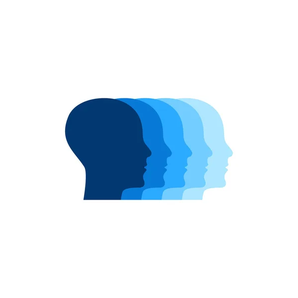 Profils Têtes Humaines Logo Pour Icône Psychologie Panneau Personnel Thérapie — Image vectorielle
