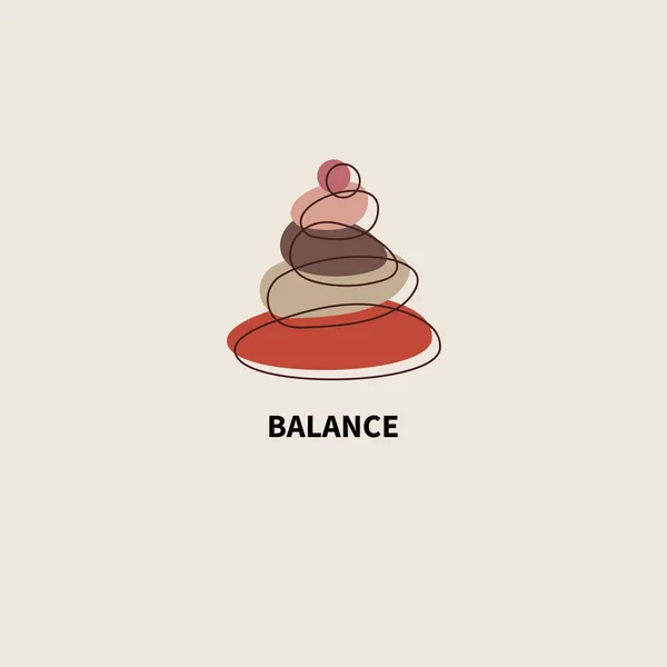 Equilibrio Meditación Icono Simple Con Piedras Logotipo Para Spa Estudio — Archivo Imágenes Vectoriales
