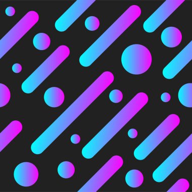 Dinamik diyagonal gradyan çizgiler ve daireler. Geometrik şekilli renksiz soyut desen. Vektör arkaplanı