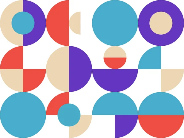 Модний Візерунок Плакат Баугауз Векторні Геометричні Фігури Абстрактного Кола Прості — стоковий вектор