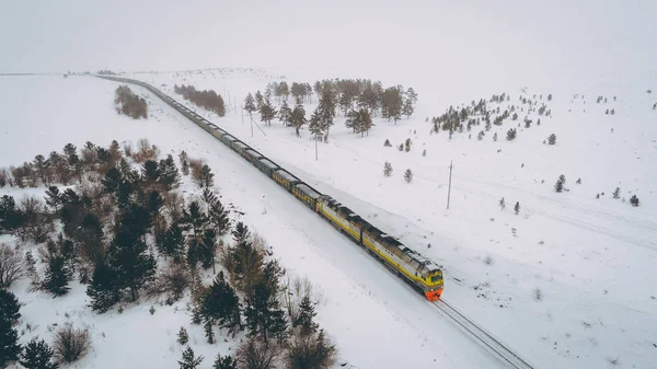 Rosyjski pociąg zima — Zdjęcie stockowe