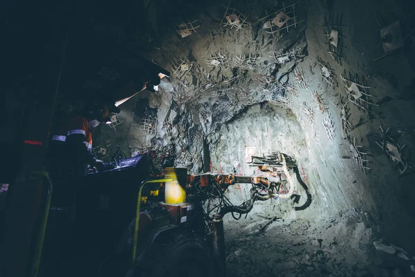 Yeraltı maden sondaj etkinliği — Stok fotoğraf