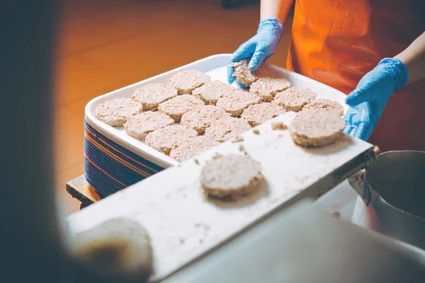 Cutlet making factory — Stock Photo, Image