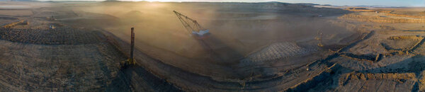 Coal mining in open pit