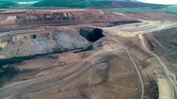 Mineração de carvão explosivo obras aéreas — Vídeo de Stock