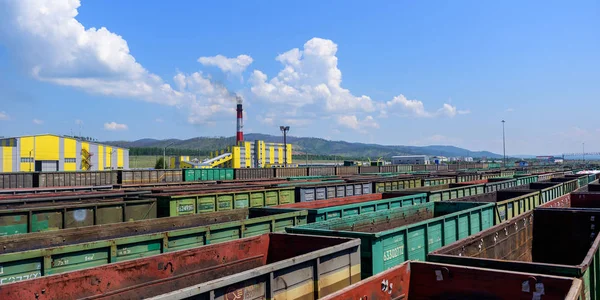 Train kolen mijnbouw export zending — Stockfoto
