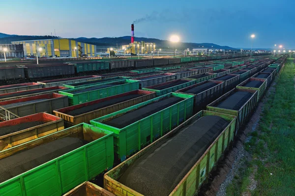 Tren kömür madenciliği ihracat sevkiyatı — Stok fotoğraf