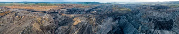 Coal mining open pit mine aerial black — Stock Photo, Image