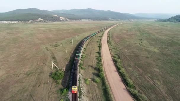 Transporte de carvão trem entrega de exportação russo preto — Vídeo de Stock