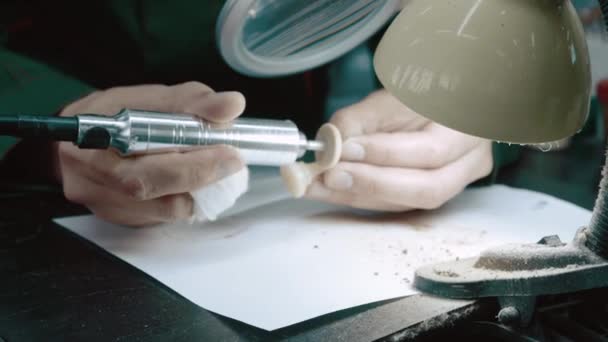 Jade nefritis nefriet verwerking Greenstone fabriek maken — Stockvideo