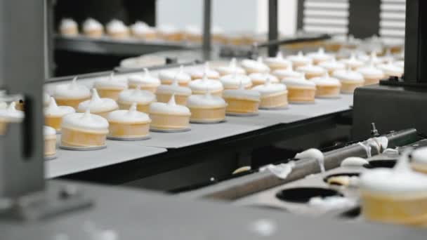 Processus d'usine de crème glacée rendant le convoyeur moderne — Video