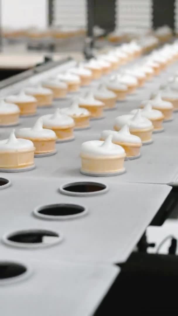 Dondurma fabrikası işlemleri taşımacılığı modern hale getiriyor — Stok video