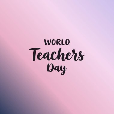 Dünya öğretmenleri gününü kutlamak için tipografi tasarımı ile zarif bir gradyan.
